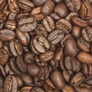 A close up of coffee beans on display