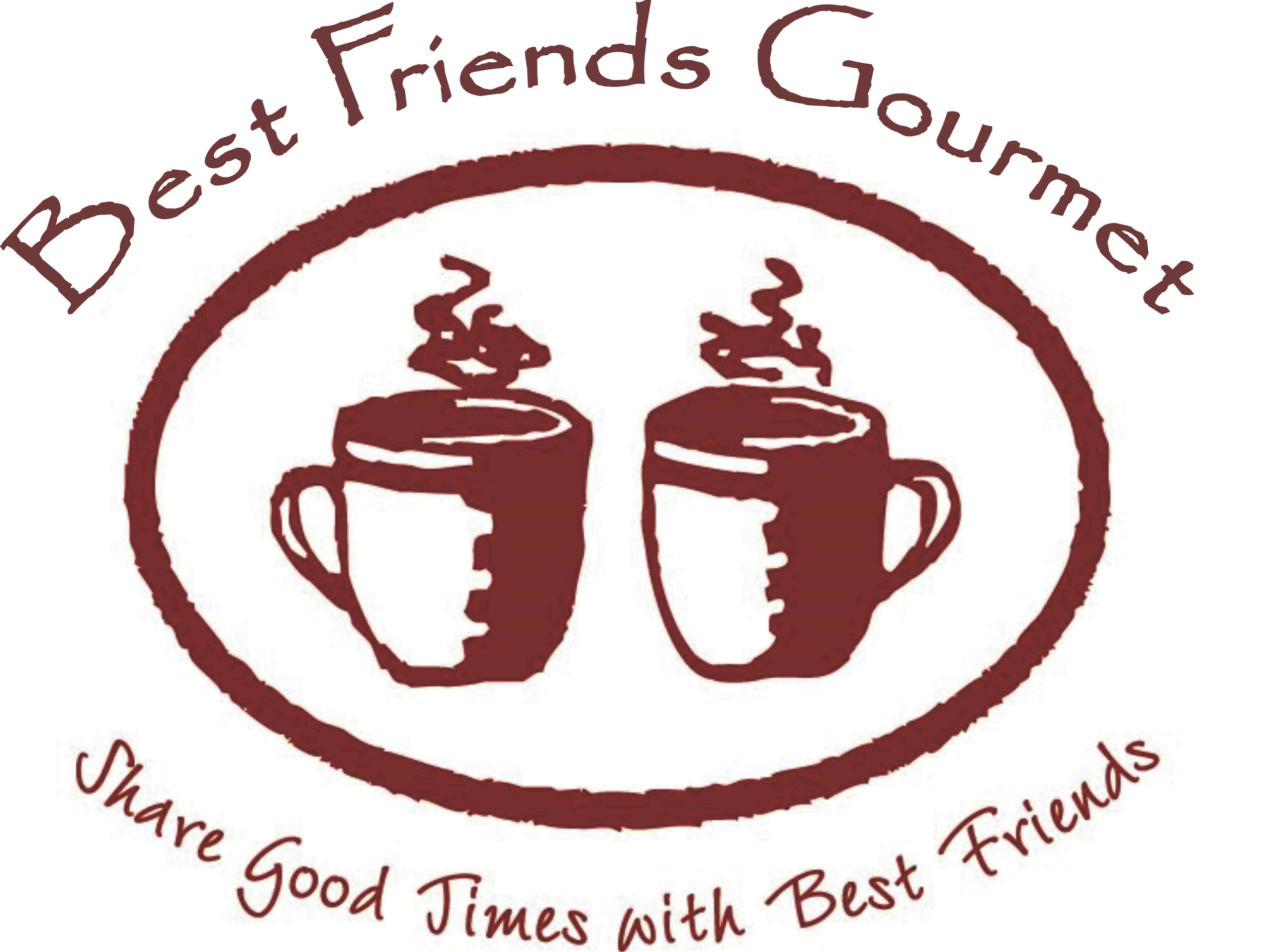 A logo for the best friends gourmet coffee shop.