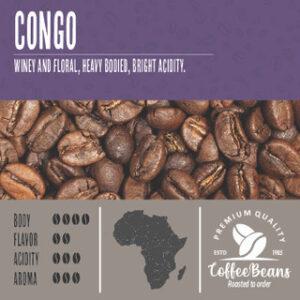 Coffee beans with the word congo.
