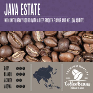 Java estate coffee beans.