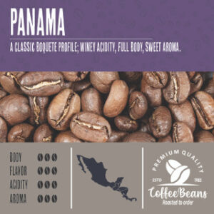 Panama coffee beans.